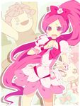  bad_id bad_pixiv_id banned_artist bow choker chypre_(heartcatch_precure!) cure_blossom hanasaki_tsubomi harano heartcatch_precure! long_hair magical_girl pink_bow pink_choker pink_eyes pink_hair ponytail precure skirt solo wavy_mouth 