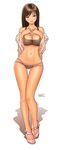  bikini black_hair breasts cleavage copyright_request karanak large_breasts legs navel panties simple_background skindentation solo swimsuit thigh_gap underwear wide_hips 