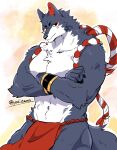 2023 anthro asian_clothing biped black_eyebrows black_eyes black_nose canid canine canis chest_tuft clothed clothing colored daruma domestic_dog east_asian_clothing eyebrows facial_markings fundoshi fundoshi_only fur grey_body grey_fur grey_tail head_markings hi_res humanoid_hands japanese_clothing male mammal markings mostly_nude multicolored_body multicolored_fur muscular muscular_anthro muscular_male pecs red_clothing red_fundoshi red_underwear rope signature solo tail thick_eyebrows topless tuft two_tone_body two_tone_fur underwear underwear_only white_body white_fur yakiemon