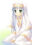  bad_id bad_pixiv_id blue_hair blush green_eyes hitoguchi_(hioxhio) index long_hair nun robe safety_pin silver_hair sitting smile solo to_aru_majutsu_no_index 