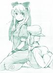  kagiyama_hina kawashiro_nitori monochrome multiple_girls sketch sleeping touhou vent_arbre 