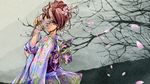  cherry_blossoms japanese_clothes kimono mizki petals vocaloid 