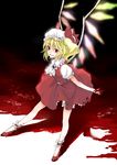  bad_id bad_pixiv_id blonde_hair blood crystal flandre_scarlet grin hat owo_(graycat) red_eyes short_hair smile solo touhou wings 