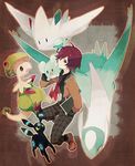  akira_hou alternate_color bad_id bad_pixiv_id book breloom gen_2_pokemon gen_3_pokemon gen_4_pokemon glowing green_eyes jacket latios marill necktie neon_trim orange_eyes pokemon pokemon_(creature) red_hair shiny_pokemon togekiss umbreon yellow_eyes 