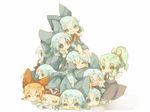  achi_cirno alternate_color alternate_element bad_id bad_pixiv_id chibi cirno clone daiyousei masirosu multiple_girls odd_one_out touhou wings 