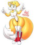absurd_res anthro canid canine crossgender female fox hi_res mammal miles_prower sega skull_geck0 solo sonic_the_hedgehog sonic_the_hedgehog_(comics) sonic_the_hedgehog_(series) thick_thighs wide_hips