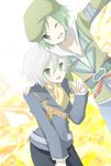  bad_id bad_pixiv_id green_eyes green_hair hat highres male_focus multiple_boys ruca_milda silver_eyes spada_belforma takamiya_ren tales_of_(series) tales_of_innocence white_hair yellow_background 