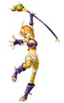  bad_id bad_pixiv_id boots breasts breath_of_fire breath_of_fire_ii cleavage facial_mark fingerless_gloves foreshortening gloves green_eyes knee_boots medium_breasts navel orange_hair rinpoo_chuan smile solo staff tonoimo 