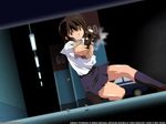  black_hair gun jpeg_artifacts noir short_hair weapon yuumura_kirika 