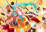  apollo_chocolate aqua_eyes aqua_hair boots bunny cake candy checkerboard_cookie chocolate cookie cream_puff dual_persona food fork fruit hair_ornament hatsune_miku heart in_food jelly_bean konpeitou koto_(colorcube) long_hair lots_of_laugh_(vocaloid) macaron minigirl mont_blanc_(food) oreo pancake pastry pie pocky skirt socks star strawberry stuffed_animal stuffed_toy swiss_roll syrup thighhighs twintails very_long_hair vocaloid waffle 