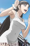  armpits bare_shoulders black_hair hairband haruyama_kazunori kumashiro_maya long_hair seikimatsu_occult_gakuin solo very_long_hair 