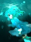  aqua_eyes aqua_hair bad_id bad_pixiv_id gm hat kawashiro_nitori looking_back short_hair solo touhou two_side_up underwater 