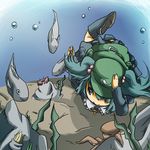  aa_hito blue_eyes blue_hair crab fish hair_bobbles hair_ornament hat kawashiro_nitori key octopus solo touhou twintails two_side_up underwater 