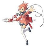  air_colthearts hair_ornament hairclip highres kuroboshi_kouhaku legs long_sleeves official_art open_mouth red_hair simple_background solo summon_night summon_night_swordcraft_story_2 thighhighs wand 