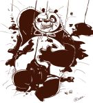  2019 anthro belly blush candy chocolate food food_play giant_panda humanoid_hands kung_fu_panda lying male mammal moku_nameko overweight overweight_male po solo ursid 