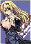  breasts carim_gracia kuronezumi large_breasts lyrical_nanoha mahou_shoujo_lyrical_nanoha_strikers open_clothes open_shirt shirt solo 