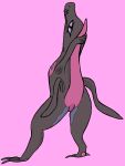  ambiguous_gender anthro blue_body blue_skin grey_body hi_res looking_at_viewer nintendo pink_background pink_body pink_skin pok&eacute;mon pok&eacute;mon_(species) raised_tail salazzle simple_background solo tagme video_games wooperanon 