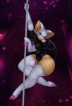  absurd_res anthro armwear bat_wings boots chiropteran clothing dancing female footwear hi_res legwear leptail mammal membrane_(anatomy) membranous_wings pole pole_dancing rouge_the_bat sega solo sonic_the_hedgehog_(series) thigh_boots thigh_highs wings 