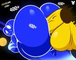  2025 absurd_res anal anal_penetration balls big_butt blue_breasts blue_butt blue_pussy breasts butt duo english_text eyebrows eyelashes female from_behind_position genitals ghost hi_res high_score luanctoons male male/female motion_lines open_mouth pac-man pac-man_(series) penetration penile penile_penetration penis pinky_(pac-man) pussy sex spirit text tongue vein veiny_penis white_eyes white_text yellow_balls yellow_penis yellow_text 
