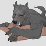  absurd_res anthro blaidd_(elden_ring) canid canine canis duo elden_ring fellatio fromsoftware hi_res human male male/male mammal oral penile purple_eyes r30b0m0 scar sex video_games wolf 