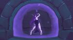  absurdres ass ass_focus barefoot bdsm black_dress bondage bound chain dark-skinned_female dark_skin dress elf fantasy highres kneeling long_hair non-web_source pointy_ears smirk solo strapless strapless_dress warcraft world_of_warcraft xal&#039;atath 