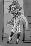 2025 anthro aquilops artist_name biceps big_breasts black_and_white breasts butt butt_tattoo cavemanon_studios ceratopsian chervyarts dinosaur eyelashes facial_horn female glistening glistening_body glistening_scales goodbye_volcano_high hair hand_on_hip hand_on_own_hip head_spikes hi_res horn long_hair long_tail looking_at_viewer monochrome muscular muscular_anthro muscular_arms muscular_female nose_horn ornithischian prehistoric_species reptile rosa_(gvh) scales scalie smile snoot_game snout solo spiked_tail spikes spikes_(anatomy) tail tattoo text watermark