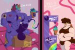 abs animal_humanoid anthro berry_(brawl_stars) big_penis body_hair box bulge chest_hair confusion container covered_breasts covered_eyes damelty dessert ejaculation equid equid_humanoid equine equine_humanoid food genitals hair hi_res horn huge_penis humanoid ice_cream lagomorph lagomorph_humanoid leporid leporid_humanoid machine male male/male mammal mammal_humanoid masturbation multicolored_hair muscular muscular_anthro muscular_male mythological_creature mythological_equine mythology nipples nude overweight overweight_male pecs penis pubes purple_body purple_nipples rabbit rabbit_humanoid sitting slightly_chubby smile suction_cup tattoo unicorn