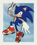 2025 5_fingers anthro artist_name belly black_nose blue_background blue_body blue_ears blue_legs blue_quills closed_smile clothing colored darlan_space digital_drawing_(artwork) digital_media_(artwork) eulipotyphlan fingers footwear gesture gloves green_eyes hand_gesture handwear happy hedgehog hi_res looking_at_viewer male mammal monotone_arms monotone_belly monotone_clothing monotone_gloves monotone_handwear monotone_legs monotone_quills mouth_closed multicolored_body one_eye_closed quills_(anatomy) red_clothing red_footwear red_shoes sega shaded shoe_soles shoes signature simple_background smile smiley_face smiling_at_viewer soap_shoes solo sonic_the_hedgehog sonic_the_hedgehog_(series) tan_arms tan_belly tan_body teeth text v_sign white_clothing white_gloves white_handwear
