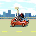 animal_humanoid animated anthro big_breasts big_butt bikini bone breasts butt car clothed clothing digital_media_(artwork) driving duo eyewear female fish fish_humanoid grand_theft_auto_vi humanoid looking_at_viewer male marine marine_humanoid monster papyrus_(undertale) pixel_(artwork) pixel_animation skeleton storybound sunglasses swimwear twerking two-piece_swimsuit undertale undertale_(series) undertale_series undyne vehicle
