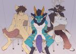absurd_res amphyr_(kyzermutt) animal_genitalia animal_penis anthro antlers athletic athletic_anthro athletic_male balls bedroom_eyes big_balls big_penis canid canine chair deer dragon equine_genitalia equine_penis erection fur furniture furred_dragon furred_scalie genitals group half-erect hi_res horn huge_penis hybrid hybrid_genitalia hybrid_penis hyper hyper_genitalia hyper_penis knot knotted_equine_penis knotted_penis kyzermutt looking_at_viewer male mammal masturbation mythological_creature mythological_scalie mythology narrowed_eyes nipples penis scalie seductive spread_legs spreading tapering_penis tongue tongue_out trio unit_04 unit_no04 vein veiny_penis