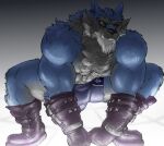  2022 abs anthro beard biceps big_bulge blue_body blue_fur body_hair boots bottomwear bulge canid canine canis chest_hair clothed clothing digital_drawing_(artwork) digital_media_(artwork) eyewear facial_hair fenrir_(dislyte) footwear freddy_(dislyte) fur gloves handwear male mammal muscular muscular_anthro muscular_male muscular_thighs pecs quads shirtless shorts simonsbathtub solo sunglasses teeth thick_thighs tight_bottomwear tight_clothing tight_shorts topless white_body white_fur wolf 