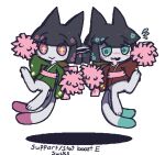 2_tails aliasing alpha_channel ambiguous_gender anthro blush blush_lines bodily_fluids digital_media_(artwork) duo floating flying_sweatdrops implied_transformation koume_(pso2) looking_at_viewer low_res multi_tail oagoner paws phantasy_star phantasy_star_online_2 pom_poms pose sega sweat sweatdrop tail transformation whiskers