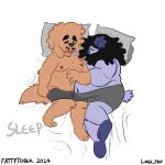 anthro belly belly_to_belly bodily_fluids canid canine drooling drooling_on_partner duo fattytober gainer getting_fat growing growth growth_sequence hi_res koala lobi_top male male/male mammal marsupial nipples overweight overweight_male romantic romantic_couple saliva saliva_string sleeping sleeping_together tail vombatiform