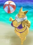 2025 anthro ball beach beach_ball bikini bikini_bottom bikini_top blush blush_lines breasts clothed clothing covered_nipples digital_media_(artwork) female fluffy fur generation_1_pokemon hi_res hypno_(pokemon) ibispaint_(artwork) inflatable nintendo outline outside pokemon pokemon_(species) procreate_(artwork) sand sea seaside signature skimpy skimpy_swimwear slightly_chubby smile solo sultryswan swimwear tail thick_thighs two-piece_swimsuit water wet wet_body