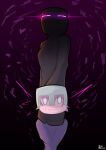 absurd_res ambiguous_gender anthro armor biped black_body closed_smile clothing duo enderman fingers front_view hair headgear heart_symbol helmet hi_res hollow_eyes humanoid jarnqk larger_ambiguous mammal microsoft minecraft mojang mouth_closed mustelid otter pink_body pink_eyes pink_hair robin_(jarnqk) size_difference smile standing tall topwear white_eyes xbox_game_studios