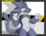 anthro bulletproof-kitty changed_(video_game) female fish lin marine multicolored_body mythological_creature mythology scalie solo tail yellow_eyes