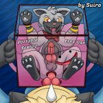 absurd_res anal anal_penetration animal_genitalia animal_penis anthro anthro_on_feral azzy_(azzyyeen) bdsm bestiality big_dom_small_sub box bulge canine_penis container ditto_(pok&eacute;mon) dominant fan_character feral first_person_view genitals hi_res knot larger_male lucario male male/male male_pov nintendo oral oral_penetration penetrating_pov penetration penis pok&eacute;mon pok&eacute;mon_(species) poochyena size_difference smaller_male suiro tentacle_penetration tentacles text video_games 