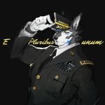  absurd_res anthro archermagnum blue_eyes blue_hair canid canine canis clothing gloves hair handwear hi_res huge_filesize male mammal necktie police_officer solo thunderrangers uniform unknown_artist wolf yellow_eyes 