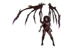  absurdres colored_skin highres long_hair low_wings queen_of_blades sarah_kerrigan skeletal_dreadlocks skeletal_wings spiked_hair starcraft wings zerg_(starcraft) 