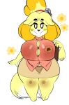  accessory animal_crossing anthro belly_overhang big_breasts blush blush_stickers bottomwear breasts canid canine canis claws cleavage clipboard clothed clothing dipstick_tail domestic_dog dress_shirt female flower hair_accessory hair_tie hi_res holding_object huge_breasts isabelle_(animal_crossing) isolatedartest mammal markings nintendo pencil_skirt plant shih_tzu shirt skirt slightly_chubby solo straining_buttons tail_markings thick_thighs tight_clothing tight_shirt tight_topwear topwear toy_dog video_games wide_hips 