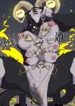 6_breasts anthro areola big_breasts black_body black_fur bovid breasts caprine caprine_demon crouching demon elden_ring elden_ring_nightreign female fromsoftware fur goat_demon hi_res horizontal_pupils horn libra_creature_of_night mammal mishikan multi_breast nipples pupils solo tail thick_thighs weighing_scale wide_hips yellow_eyes
