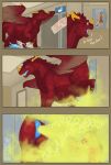 aetherxov animal_genitalia anthro anus b0b_dergarius balls big_anus big_butt blue_anus blue_eyes bodily_noises butt claws dragon duo facial_horn fart fart_cloud fart_fetish farting_on_another feathered_wings feathers feral fur genitals green_fart_cloud hi_res horn kobold male male/male mane mythological_creature mythological_scalie mythology nose_horn perineum puffy_anus red_balls red_body red_fur red_mane scalie sheath size_difference teeth wings yellow_claws yellow_horn yellow_nose_horn