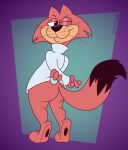 2023 anthro artist_name black_eyes bottomless brown_tail butt choo-choo_(top_cat) clothed clothing crossed_fingers digital_media_(artwork) domestic_cat felid feline felis fur gavanzude hanna-barbera hi_res looking_back male mammal multicolored_body multicolored_fur one_eye_closed one_eye_half-closed partially_clothed pink_body pink_ears pink_fur pink_tail smile solo sweater tail tan_body tan_fur text top_cat_(series) topwear two_tone_body two_tone_fur two_tone_tail whiskers white_clothing white_sweater white_topwear wink