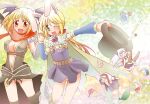  1boy 3girls :d alchemist_(ragnarok_online) animal_ears armor assassin_cross_(ragnarok_online) black_gloves black_hat black_leotard black_thighhighs black_wings blonde_hair blue_sleeves breasts brown_cape brown_pantyhose cape chibi chibi_inset closed_eyes closed_mouth comiket_72 commentary_request cover cover_page cowboy_shot demon_wings detached_sleeves doujin_cover dress elbow_gloves fishnet_pantyhose fishnets flask fur_collar gloves green_eyes hat head_wings holding holding_hands holding_unworn_clothes holding_unworn_hat large_breasts leotard long_hair looking_at_viewer monk_(ragnarok_online) multiple_girls one_eye_closed open_mouth pantyhose pauldrons pince-nez potion purple_dress rabbit_ears rabbit_girl ragnarok_online revealing_clothes rogue_(ragnarok_online) round-bottom_flask short_dress short_hair short_sleeves shoulder_armor small_breasts smile strapless strapless_dress tachibana_sakuya_(matsurika) thighhighs top_hat unworn_hat unworn_headwear vial white_hair wings 