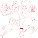 1:1 1_eye 2018 ambiguous_gender anthro arthropod asterozoan biped bodily_fluids breasts buckteeth bust_portrait carrying_another cephalopod cetacean cleavage clenched_teeth clothed clothed_anthro clothing coleoid crab cross-popping_vein crustacean decapod digital_drawing_(artwork) digital_media_(artwork) eastern_grey_squirrel echinoderm english_description english_text extreme_size_difference female female_(lore) fish full-length_portrait grey_squirrel group gun gunpoint hair heinz hi_res humor lipstick makeup malacostracan male_(lore) mammal marine mollusk monochrome mr._krabs mrs._puff nickelodeon octopodiform octopus on_shoulder patrick_star pearl_krabs plankton_(species) portrait pufferfish ranged_weapon rodent sandy_cheeks sciurid sea_sponge sheldon_j._plankton size_difference sketch sperm_whale spongebob_squarepants spongebob_squarepants_(character) squidward_tentacles starfish sweat teeth tetraodontiform text text_on_t-shirt timoteihiv toothed_whale tree_squirrel weapon whale