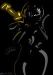 absurd_res animal_crossing ankha_(animal_crossing) anthro breasts female hi_res humanoid juwu neon_lights nintendo silhouette solo wide_hips