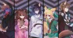  1girl 4boys 779762391_(lofter) ahoge animal_ear_fluff animal_ears antenna_hair bags_under_eyes ben_drowned black_background black_blood black_hoodie black_pants black_scarf black_sclera black_tail blonde_hair blood blood_from_eyes blood_from_forehead blue_eyes blue_skin brothers brown_coat brown_gloves brown_hair brown_tail cat_boy cat_ears cat_tail chinese_commentary closed_mouth coat collared_coat colored_sclera colored_skin column_lineup commentary_request cowboy_shot creepypasta dog_boy dog_ears dog_girl dog_tail drawstring dress eating extra_ears eyeless_jack fox_boy fox_ears fox_tail glasgow_smile gloves green_eyes green_hat green_shirt grey_pants hat highres holding holding_knife holding_organ holding_stuffed_toy hollow_eyes homicidal_liu hood hood_down hood_up hoodie jeff_the_killer kemonomimi_mode kidney knife layered_sleeves link long_hair long_sleeves looking_at_viewer medium_hair multiple_boys open_clothes open_coat pants patterned_background pink_dress pointy_ears puffy_long_sleeves puffy_sleeves purple_background red_eyes sally_williams scarf shaded_face shirt short_hair short_over_long_sleeves short_sleeves siblings simple_background sitting smile standing striped_clothes striped_scarf stuffed_animal stuffed_toy tail teddy_bear the_legend_of_zelda two-tone_background two-tone_scarf v-neck v-shaped_eyebrows very_long_hair wavy_hair white_hoodie white_scarf white_skin yellow_tail 