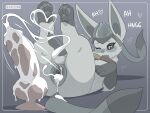 4:3 absurd_res anal anal_penetration animal_dildo animal_genitalia animal_penis animal_sex_toy anus anus_focus artyom_(thebonemaker) balls blush bodily_fluids canine_dildo canine_genitalia canine_penis collar cum cum_from_penis cum_from_toy cum_in_ass cum_inside dildo eeveelution excessive_cum excessive_genital_fluids eyes_closed feral fur gaping gaping_anus generation_4_pokemon genital_fluids genitals glaceon heart_pawpads heart_symbol hi_res knot leg_markings lying male markings nikkibunn nintendo on_back one_eye_closed open_mouth pawpads penetration penis pokemon pokemon_(species) sex_toy simple_background socks_(marking) solo tail text