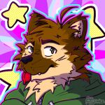 1:1 anthro aspen_(slinkzstinkz) bright brown_body colorful_theme fluffy gulonine icon low_res male mammal marten mustelid musteline pine_marten profile slinkzstinkz solo tongue tongue_out