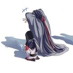  +++ 2boys ? aged_down arms_up black_boots black_hair black_hanfu boots cat_shadow_puppet_(meme) child chinese_clothes coat crossed_arms double_w facing_away from_behind grey_coat hair_down hair_ribbon half_updo hanfu highres kneeling lan_sizhui long_hair long_sleeves male_focus meme middle_w modao_zushi multiple_boys official_alternate_costume official_alternate_hairstyle ponytail red_ribbon ribbon robe sash semiusa1010 shadow shadow_puppet simple_background squatting very_long_hair w wei_wuxian wei_wuxian_(yiling_laozu) white_background white_hanfu wide_sleeves 